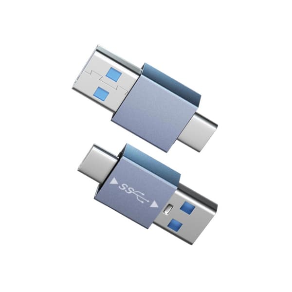 2 stk/sett reise Type C til USB 3.1-adapter for sikker og rask lading 10 Gbps data