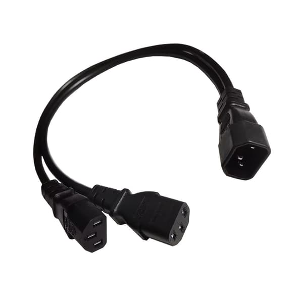 IEC 320 C14 Han til 2x C13 Hun Splitter Adapterkabel Strømkabel UPS Server