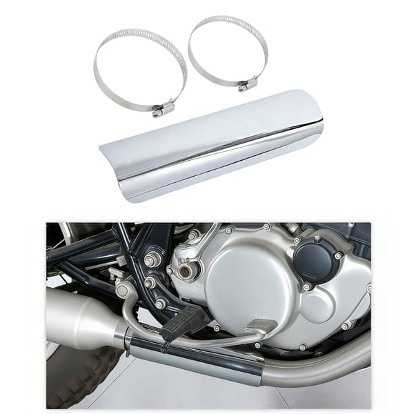 Sort aluminiumsskærm til motorcykeludstødning Nem installation Silver B