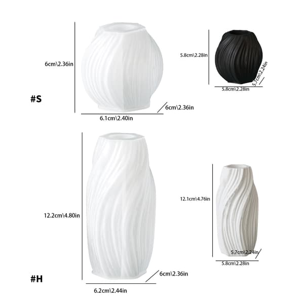 Kunstnerisk Bølget Design Silikonform For Å Lage Unike Harpiksvaser Ideell For Smykkelagring Og Dekor null - High pattern