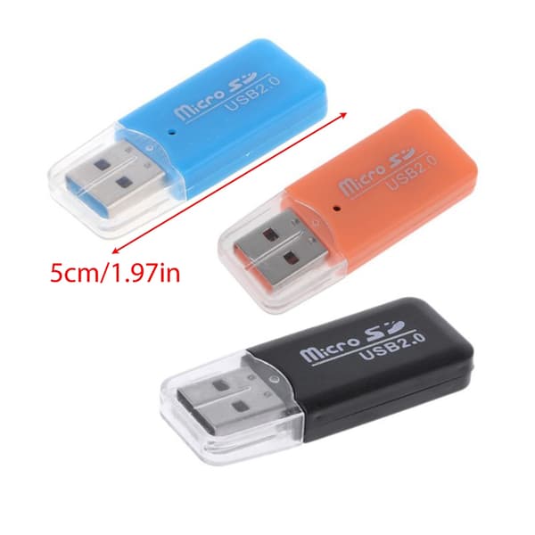 Højkvalitets Micro USB 2.0 SD TF-kortlæseradaptere til computere tablet-pc Orange