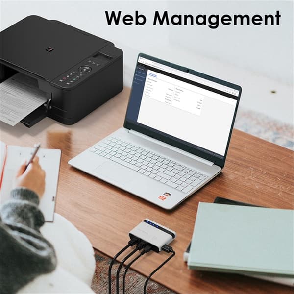 Utskriftsserver 10/100 Mbps Snabb Trådlös USB2.0 Skrivarserveradaptrar Nätverksutskriftsserver USB2.0 Skrivarserver EU Plug