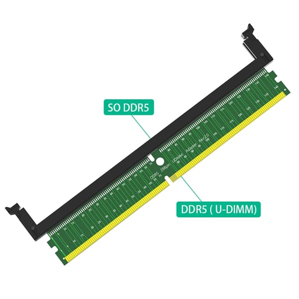 DDR5 UDIMM-adapter til bærbare computere DDR5-hukommelsestester 288-bens adapter til stationær pc