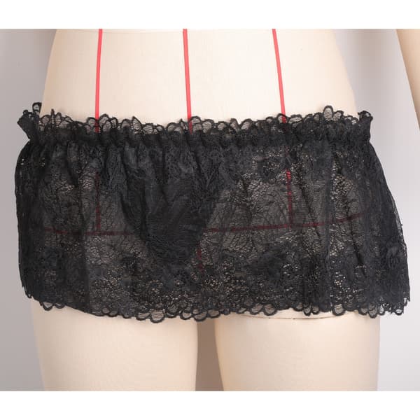 Herr spetsbriefs grå stringtrosa öppen rumpa låg G-string underkläder trosor present Black XXL