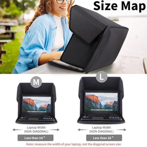 Bærbar solskærm til bærbar computer, foldbar taske til bærbar computer 14-inch