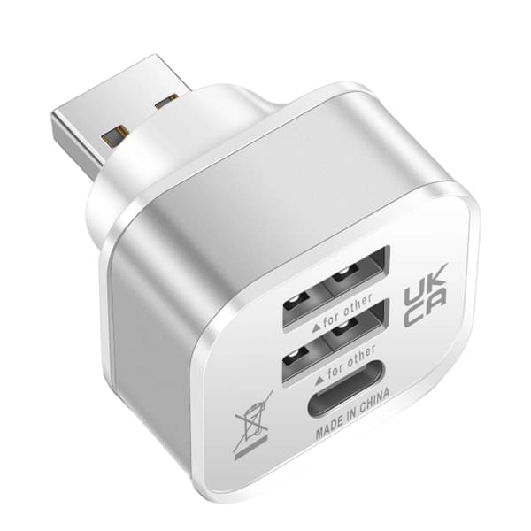 3-ports USB-splitterforlænger computertilbehør 1 han til 3 porte flere Silver