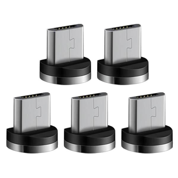 5 stk magnetisk kabeladapterkoblingstips Type C Micro USB stabil lading