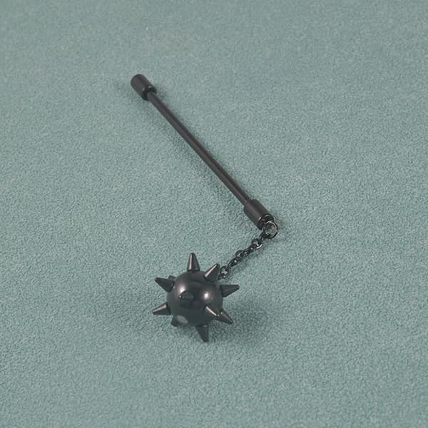Meteor Hammer Øreringe Kirurgisk Stål Kæde Drop Industriel Barbell Øredrop Silver