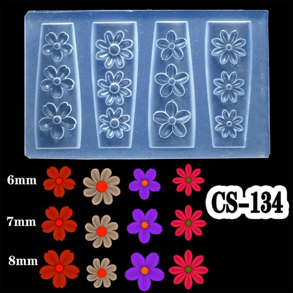 Praktisk DIY 3D-utskjæring Blomster Neglekunst Tilbehør Form Silikonmal for å lage unike blomsterharpiksdesign null - CS135