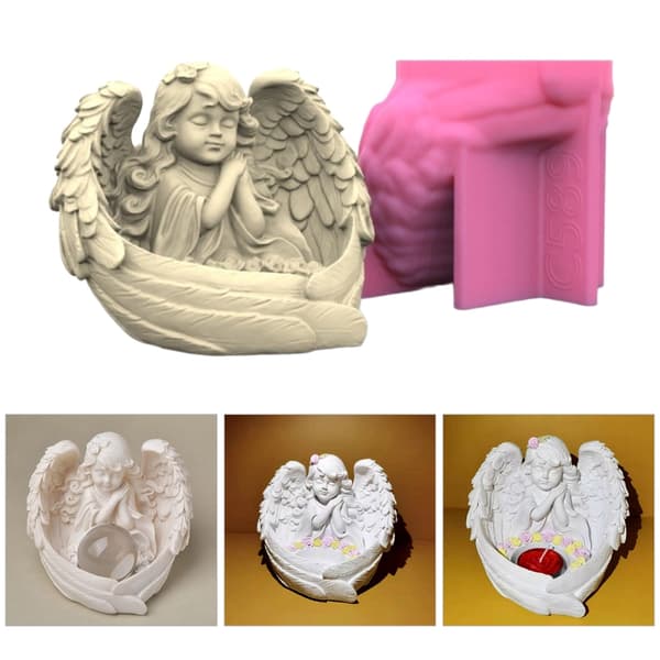 Lysestakeform Engel Jente Form Lysestakeform Silikonmateriale for DIY