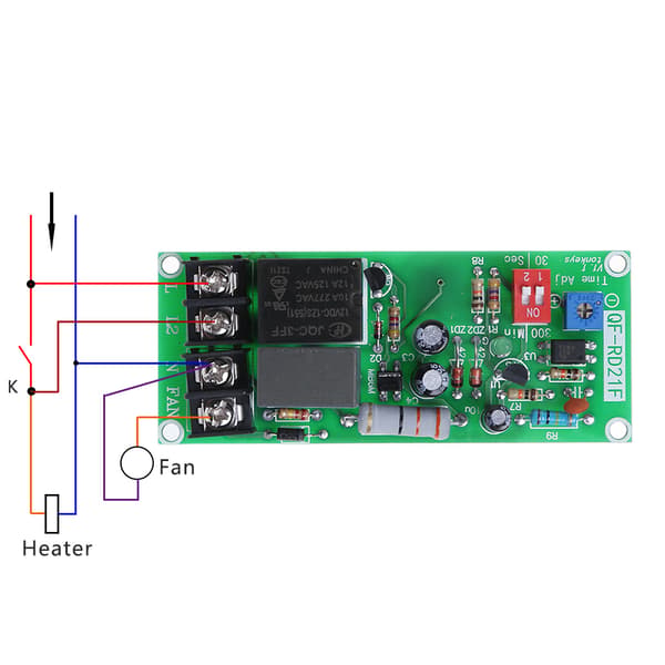 AC100V-220V Justerbar Timer Kontroll Relä Modul Avstängningsfördröjning Switch Board Fo