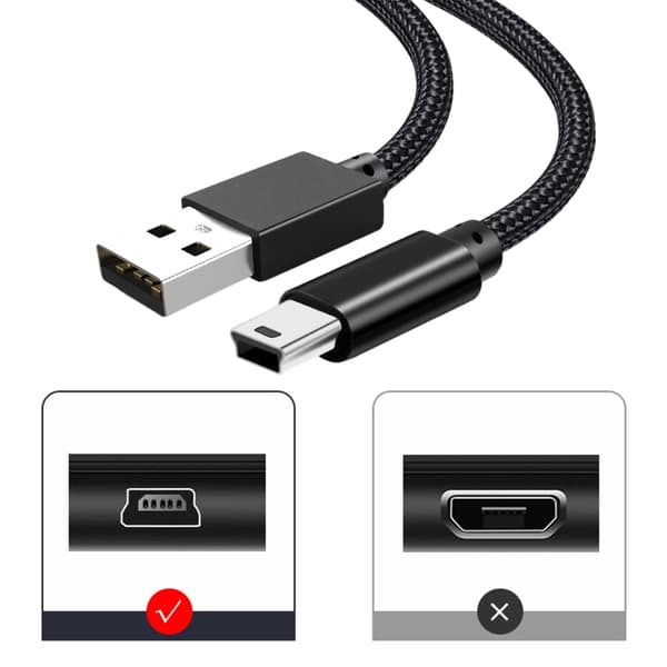 Nylonflätad Mini USB-kabel Laddningskabel för Spelkonsoler & Kartenheter 50cm
