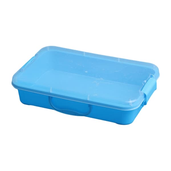 Fargerike sensoriske sandoppbevaringsbeholdere, stablebare lekebrett for barns kreative lek Blue
