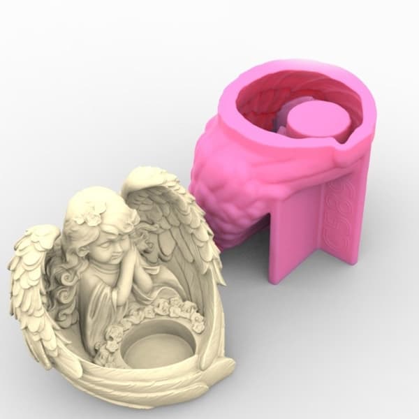Lysestakeform Engel Jente Form Lysestakeform Silikonmateriale for DIY