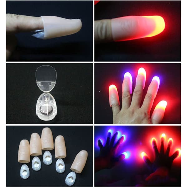 Lysende LED-fingerlysringe Glødende magisk finger til Halloween/koncert/klatring