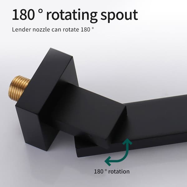 Roterende dusjhode i rustfritt stål, veggmontert badekararmatur Chrome plating
