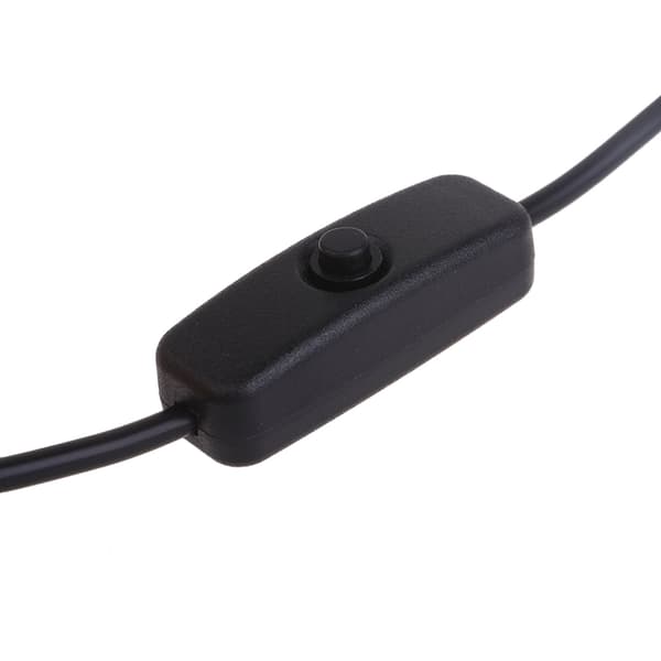 USB-kabel med strömbrytare 5V3A Typ-C till USB A Laddningskabel för Raspberry Pi 4B Black