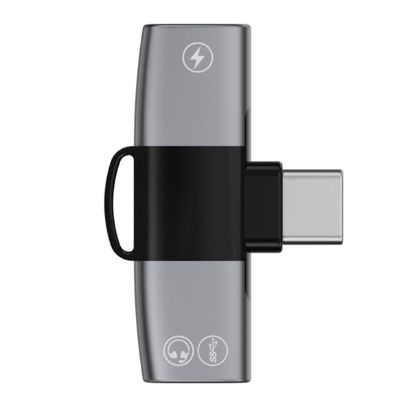 2-i-1 USB C-splitter USB C-hodetelefonplugger stereoadapter hurtigladingsadapter
