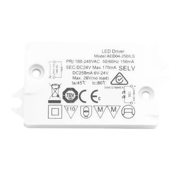 Robust Plast 24V LED Transformator 4W För Skåp Och LED-strips