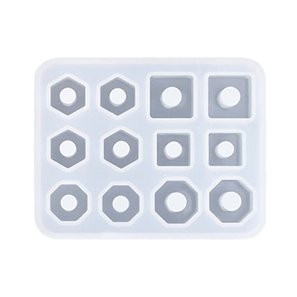 Genanvendelige silikoneforme til håndlavede smykker med flere geometriske designs null - Multilateral side wi
