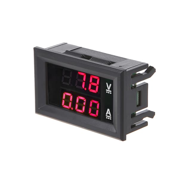 0,28 tommer Digital DC Voltmeter Amperemeter DC 100V 50A Spenningsstrømmåler Red+Blue