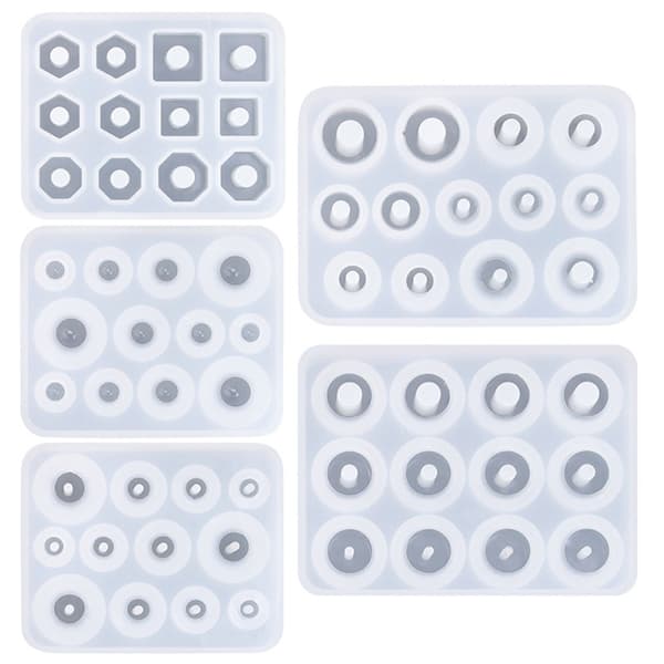 Genanvendelige silikoneforme til håndlavede smykker med flere geometriske designs null - Multilateral side wi