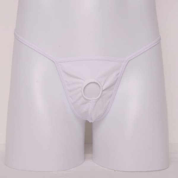Herrstringtrosa G-string T-back underkläder, öppna underkläder erotiska underkläder present White