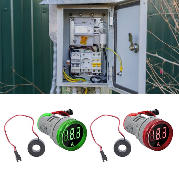 Rundhodet LED Strømmåler 0-100A Amperemeter Overvåker Måler Tester Panel Yellow