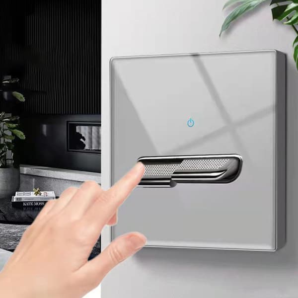Vægmonterede vippekontakter i glas og PC med nulstillingsfunktion, LED-belyst panel, enkel installation til moderne interiør null - Double control once