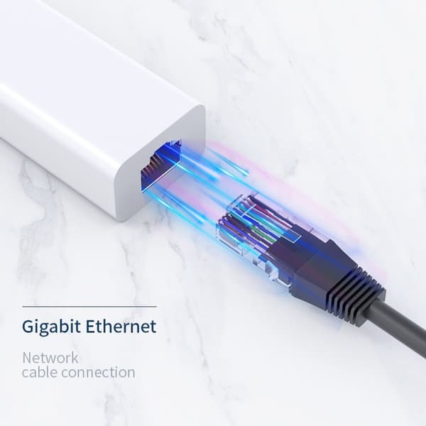 USB C/A med RJ45 Ethernet-port 3 USB2.0-slotadapter til bærbar computer og mobil null - USB A plug