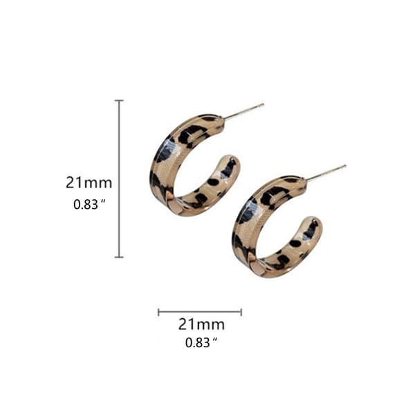 Leopardprint Akryl Hoop Øreringe Åbne Stud Øreringe Drop Øreringe til Gaver