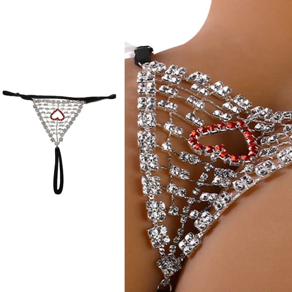 Naisten kimaltelevat strassit stringit alushousut matalavyötäröiset G-string-alushousut