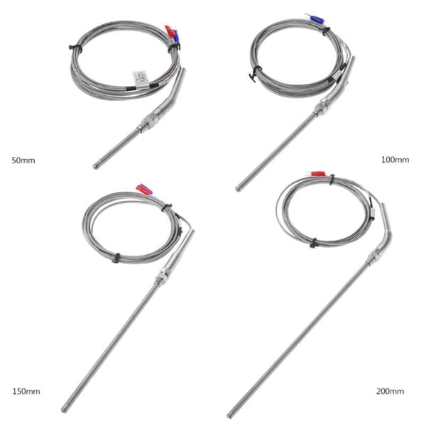 K-typ termoelementsond 50mm/100mm/150mm/200mm rostfritt stål termoelement 0-400℃ temperatursensor 200mm
