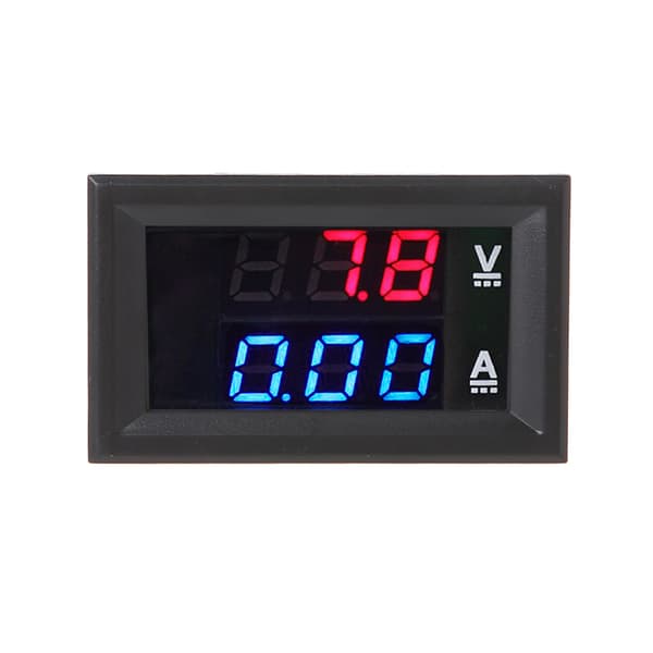 0,28 tommer Digital DC Voltmeter Amperemeter DC 100V 50A Spændingsstrømmåler Red+Blue