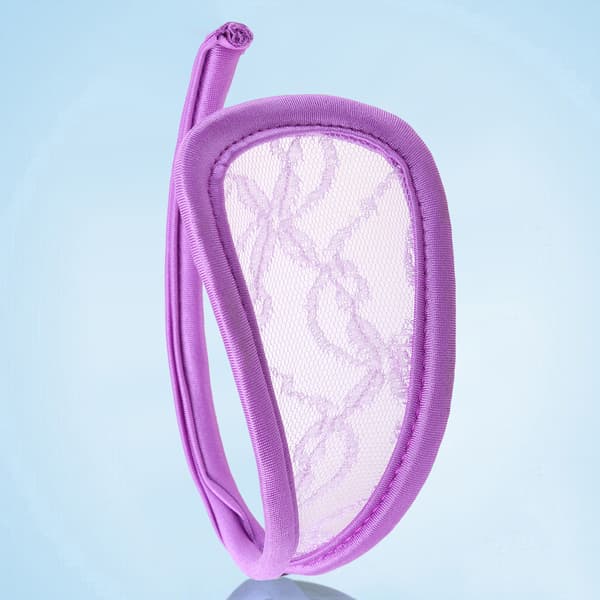 Blomsterblonde C-string truse for kvinner Usynlig Sexy Undertøy Solid Hul Thong Women's water blue