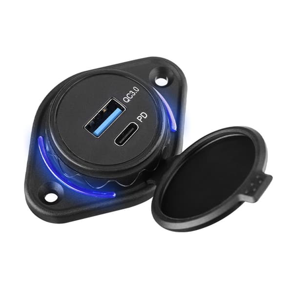 USB Uttagspanel PD18W USB Typ C Uttag 12V 24V för Buss Husbilar Båtar Uttagspanel