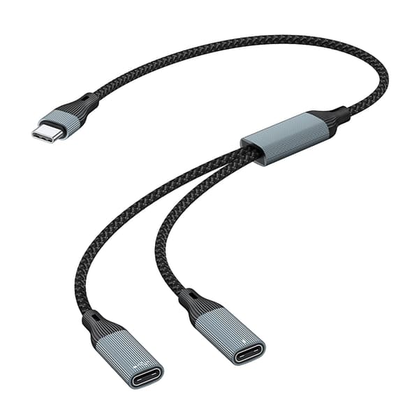 USB C Splitter Adapter 60W Strøm- og Datahubs til Bærbare Computere og Hovedtelefoner