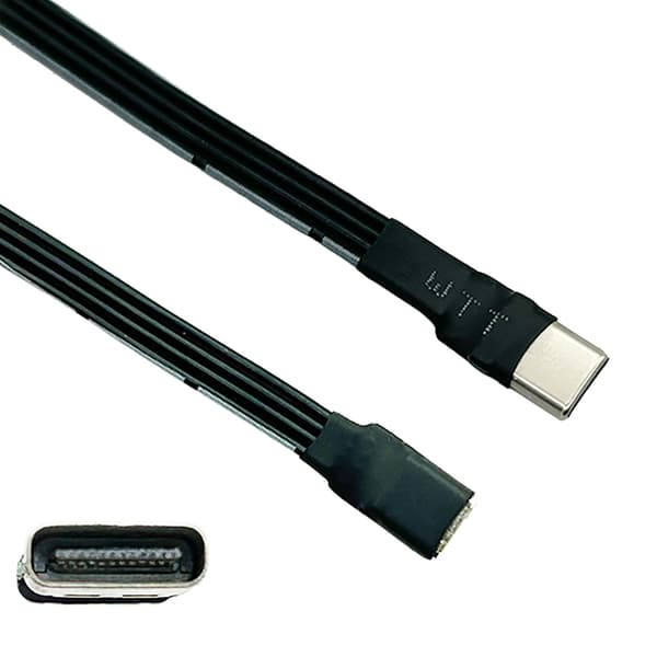 USB C ladekabel 90 graders USB C hann til hunn kabel data 480 Mbps
