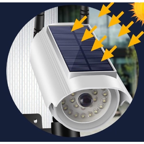 Yksi, kaksi tai neljä kappaletta aurinkoenergian ulkovalaisimen  turvavalaisukamera 1 x aurinkokennokameran valovalkoinen 72b1 | 1 x Solar  Dummy Camera Light White | Fyndiq