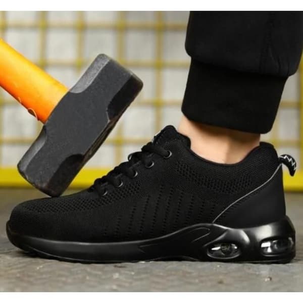 Sikkerhedssko Mænd JINDING C9192W Stål- tå Anti-slip Letvægts Arbejdssko sort Sort 40
