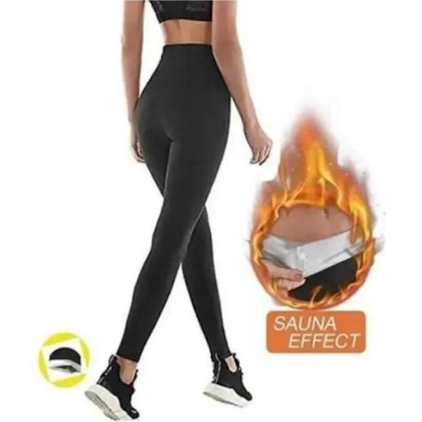 MTOWSUC Damernas Sweatpants Hög midja Sport Legging i Nano-material för att Öka Svettning, Få Platt Mage Svart M