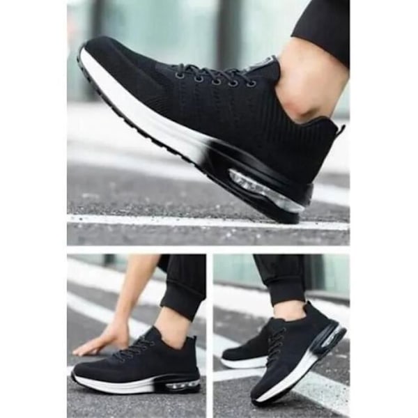 Sikkerhedssko MTOWSUC K8 Mænd Kvinder Let Komfortable Skridsikre Sneakers Arbejdssko Sort og Hvid sort 36