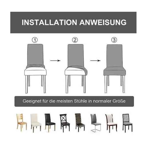 6st Housse de Chaise Matplats Utbyggbar Hållbar Stolöverdrag Tillämpad till Festdekoration, Bröllop, Födelsedag A