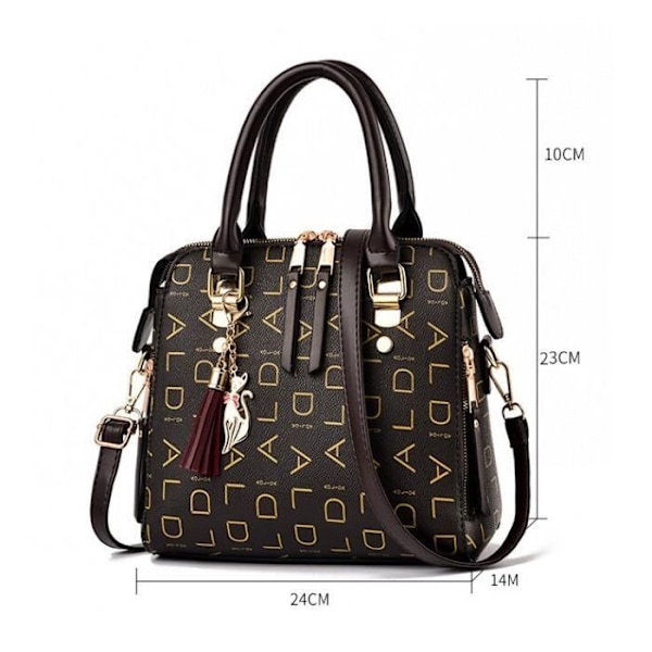 Håndtaske - JINDING SC 652 sort - Tote Bag - PU-læder - 2 rum - Chic mode til kvinder