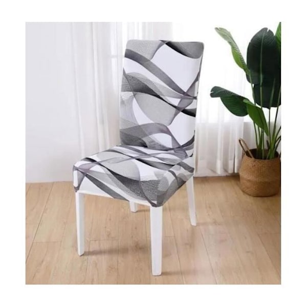 6 stolar Housses de Chaise de Salle à Manger - Universell utsträckbar polyester elastan tvättbar skyddsöverdrag för stolar A