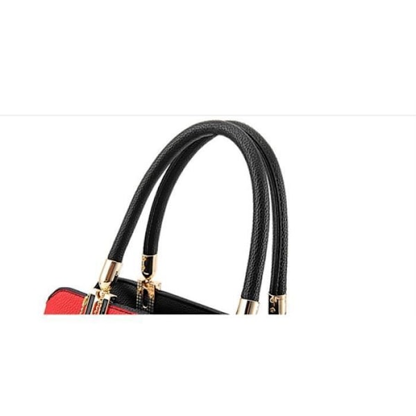 Käsilaukku - TEVISE SC 981 - Klassinen - PU-nahka - Musta punainen - 31x23 cm - Olkahihna Svart