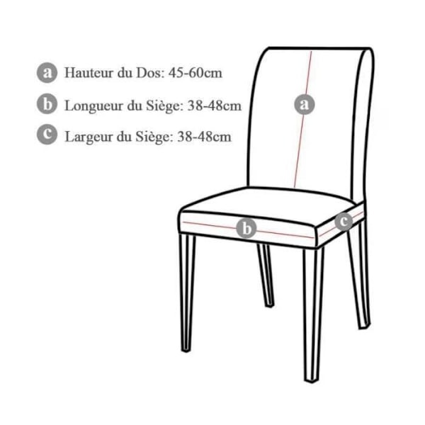 6st Housse de Chaise Matplats Utbyggbar Hållbar Stolöverdrag Tillämpad till Festdekoration, Bröllop, Födelsedag A