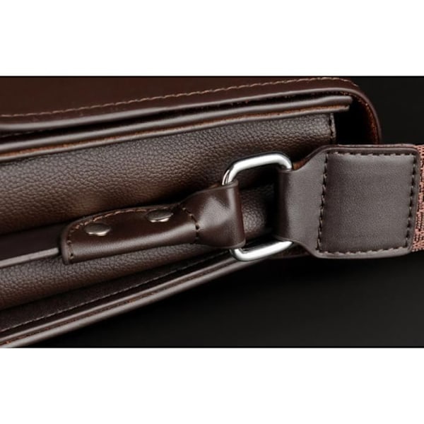 Sacoche - JINDING - Stiv Cuir PU Rigide - Elegant - Brun - Til Bøger og iPad kastanj