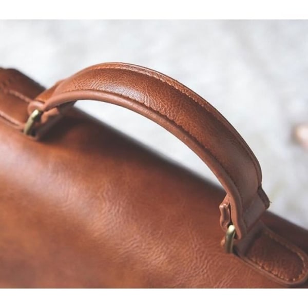 Handväska MTOWSUC 9022 Retro ljusbrun Konstläder 27cm x 23cm x 11cm