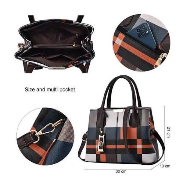 Håndtaske - JINDING - SC 6628 - PU-læder - Rød - Crossbody Röd